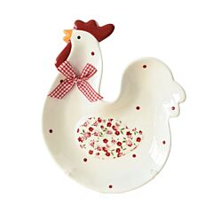 Easter Rooster-Shaped Ceramic Serving Dish