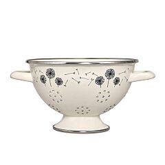Dandelions Vintage Enamel Colander / Strainer