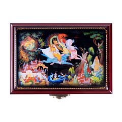Mirrored Handmade Trinket Box Pushkin Motifs 