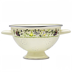 Olives Vintage Enamel Colander / Strainer