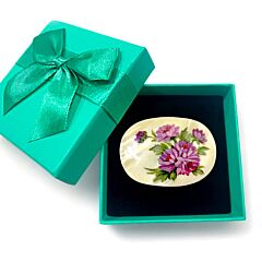 Asters Mother of Pearl Brooch In Gift Box