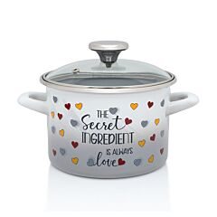The Secret Ingredient Enamel Stock Pot with Glass Lid