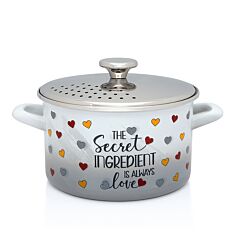 The Secret Ingredient Enamel Cooking Pot with Strainer Lid
