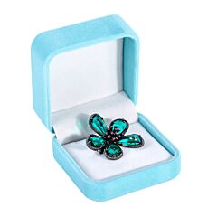 Emerald Bloom Vintage Rhinestone Brooch in Gift Box