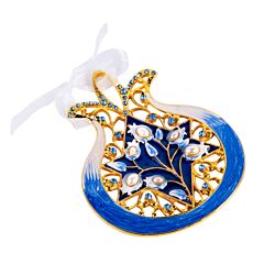 Handcrafted Jeweled Pomegranate Ornament in Gift Box