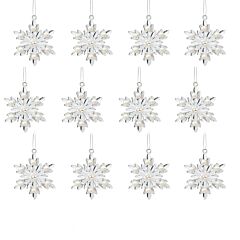 Pearl Crystal Glass Christmas Tree Ornament Set of 12