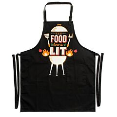 The Food Here Is Lit Cotton Apron with Pockets
