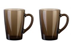 Luminarc Dark Brown Glass Mugs Set of 2