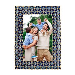 Art Deco Florals Blue Rhinestone Picture Frame