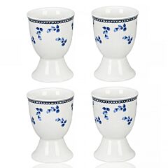Vintage Indigo Porcelain Egg Cup Set of 4