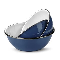 Valentine Navy Blue Enamel Bowl Set of 3