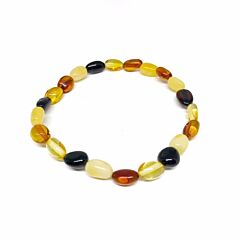 Multicolor Amber Small Stretch Bracelet