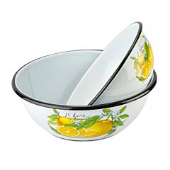 Lemon Enamel Bowl Set of 2