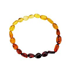 Honey and Cherry Multicolor Amber Small Stretch Bracelet
