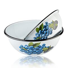 Blueberry Enamel Bowl Set of 2