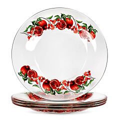 Pomegranate Glass Dessert Plate Set of 4