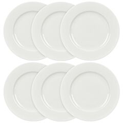 STPGoods Basic Line Bone China Dinner Plates Set of 6 pcs