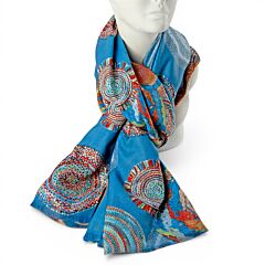 Double-Sided Shawl Light-Blue Bohemian Medallion