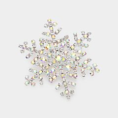 Small Crystal Snowflake Pin Brooch