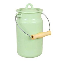Mint Coolness Vintage Enamel Milk Can with Lid