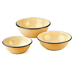 Cream Enamel Bowl Set of 3