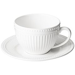 Porcelain Tea Cup and Saucer White Grace