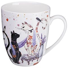 Lavender Cats Porcelain Mug