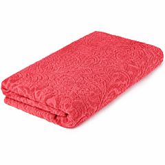 Camellia Jacquard Cotton Terry Throw Blanket Strawberry Mousse