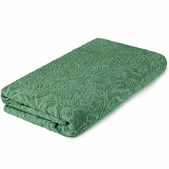 Camellia Green Jacquard Cotton Terry Throw Blanket