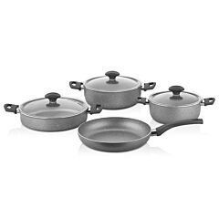 FRED 7-Piece Granite Non-Stick Cookware Set in Gray