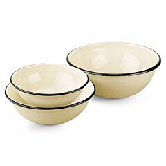Ivory Enamel Bowl Set of 3