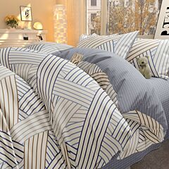 Cotton Duvet Cover Set with 2 Pillowcases Azure Breeze