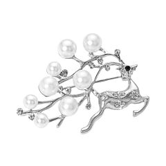 Silver Northern Deer Brooch