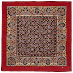 Easter Motif Red Pavlovo Posad Wool Shawl