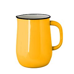 Mustard Vintage Enamel Jug Pitcher