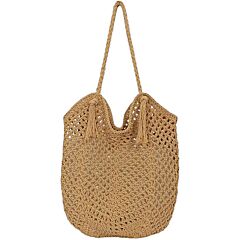 Summer Handmade Straw Mesh Bag (beige)