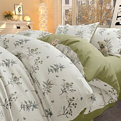 Cotton Duvet Cover Set with 2 Pillowcases Meadow Harmony