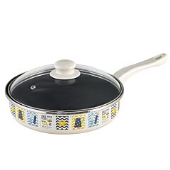 Enameled Steel Frying Pan with Lid