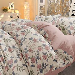 Cotton Duvet Cover Set with 2 Pillowcases Blush Bloom