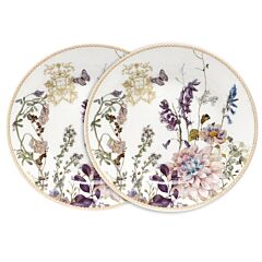 Wildflower Meadow New Bone China Dessert Plate Set of 2 in Gift Box