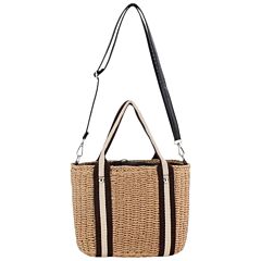 Straw Busket Crossbody Handbag (beige)