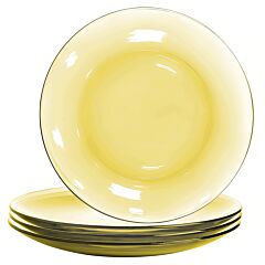 Yellow Borosilicate Glass Dinner Plate 9.25" Set of 4 