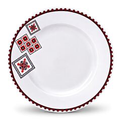 Slavic Pattern Porcelain Dinner Plate VISHIVANKA