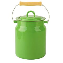 Green Grass Vintage Enamel Milk Can with Lid