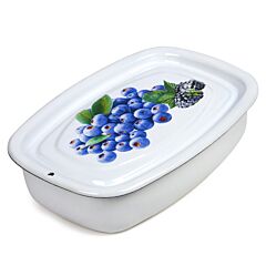 Blueberry Enamel Tray with Lid / Food Storage Container