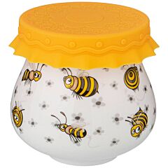 Porcelain Storage Jar with Silicone Lid Honeybees