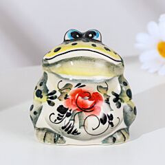 Ceramic Majolica Handmade Frog Figurine