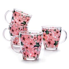 Sakura Glass Mug Set of 4