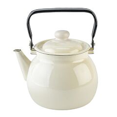 Ivory Vintage Enamel Kettle 3.7 qt