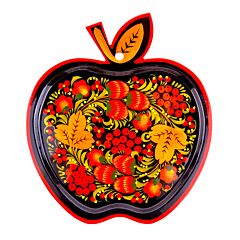Khokhloma Handmade Wooden Apple Tray 